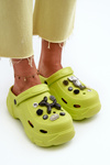 Foam Women's Lightweight Flip Flops on Chunky Sole Lime Matirra