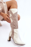 Women's Leather Knee Boots Maciejka 05784-22 Light Beige