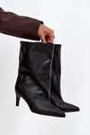 Slip-on women's ankle boots with high heel black Solvienne