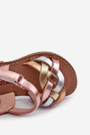 Children's Sandals with Velcro Fastening and Interwoven Straps in Multicolor Dianttha