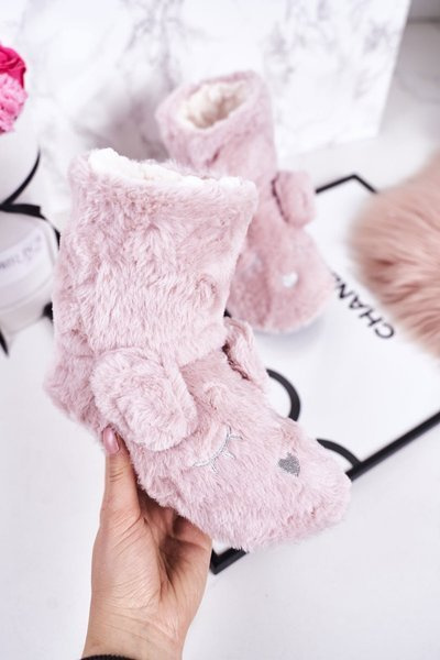 Children's Insulated Home Slippers Powder Pink Sleepyhead