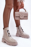 Women's Lacquered Boots with Light Ornament Gray SBarski MR870-53