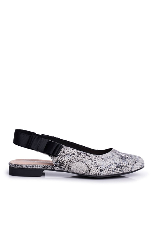 Women's Sergio Leone Ballerinas Grey Snake Pattern BL615
