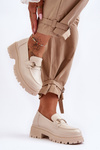 Women's Classic Moccasins On Platform Beige Miracle