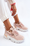 Women's Sport Shoes Laced On The Platform Pink Minea