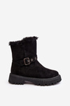 Women's Boots with Fur Zip Black Morcos