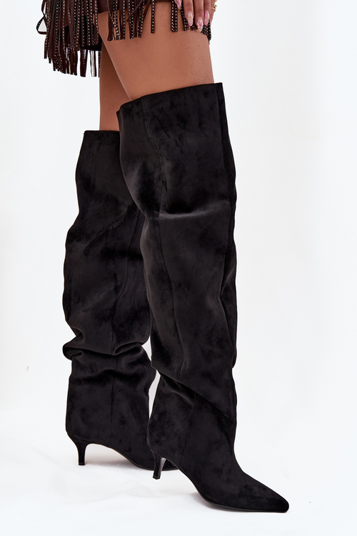 Slip-on Women's High Heel Boots Black Ysolienne