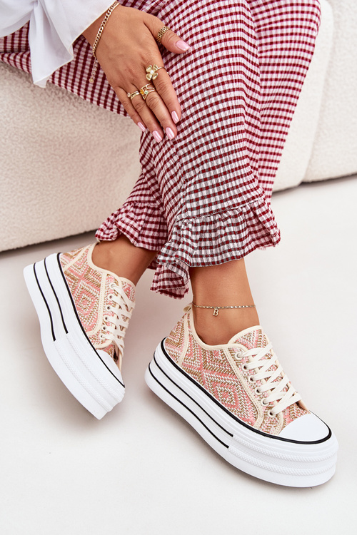 Low Women's Sneakers On Platform Pink Melina