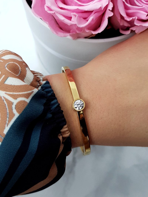 Women's Steel Bracelet With Zirconia Gold Gemma