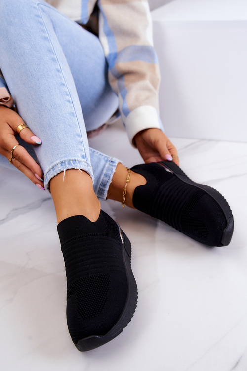 Buty Sportowe Materiałowe Czarne Lorento