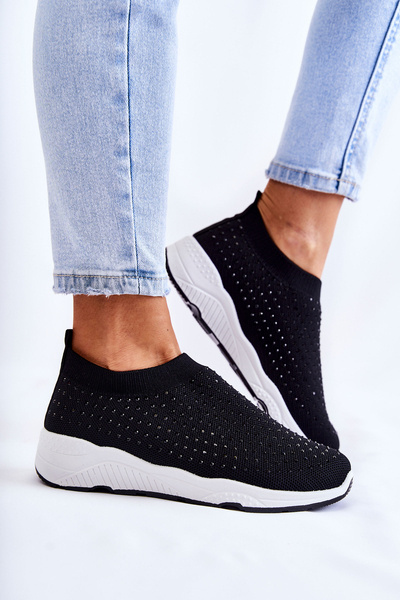 Women's Sport Shoes With Zircons Black Calsey