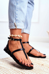 Lu Boo Roman Flip Flops Sandals Lento Black