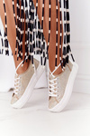 Glitter Sneakers On A Platform Gold Luna