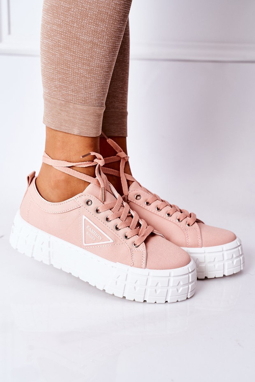 Damskie Tenisówki Na Platformie Różowe Big City Life