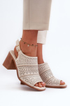 Openwork Sandals Sergio Leone SK872 Beige-Gold