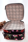 Large Cosmetic Case Flowers NOBO L0020-CM05 Brown