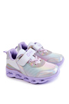 Children's Leather Sports Shoes White-Violet Loopsy