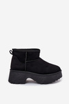 Women's Low Slip-On Insulated Snow Boots with Fur Black Mavelle