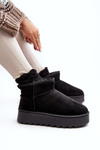 Women's Snow Boots On Platform Lined With Fur Black Xamella