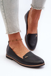 Women's Black Flat Heel Loafers Enzla