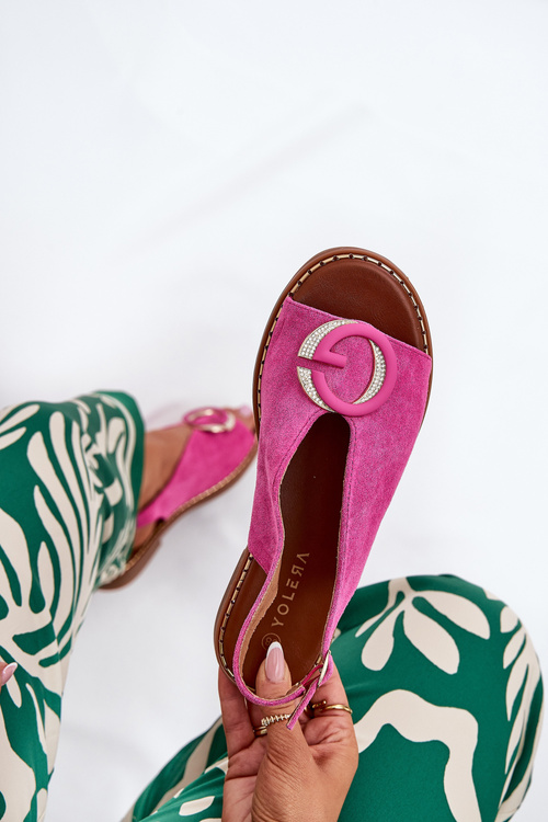 Flat Sandals With Decoration Pink Haliones