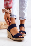 Women's Sandals On Wedge Big Star JJ274977 Navy blue