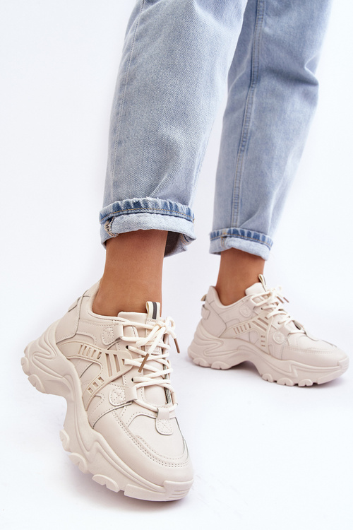 Sneakersy Buty sportowe Masywne Damskie Beżowe Toderus 23SP26-5999