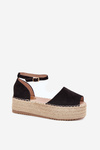 Women's Platform Espadrilles With Braiding Black Selise