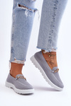 Tenisówki Damskie Wsuwane Slip-On Ozdoba Szare Alena JY301