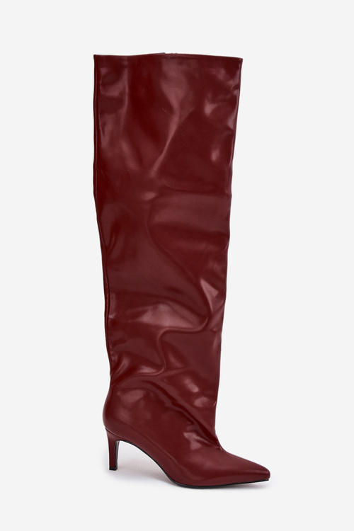 Women's High Heel Slip-On Boots Bordeaux Mavilla