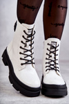 Women's Lacquered Boots Lace-up Workers White Conny