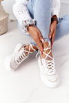 Women's Sports Shoes Sneakers White-Gold Melanie