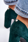 Suede Pumps On A Block Heel Sergio Leone PB216 Green