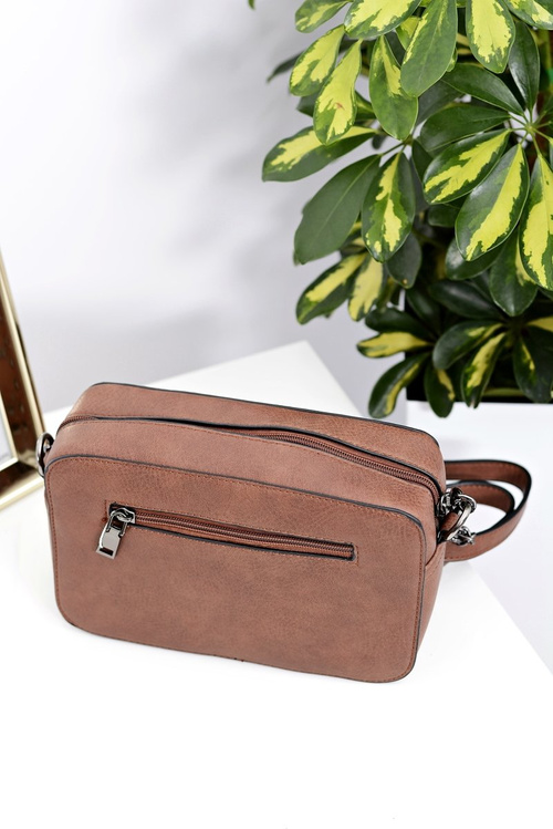 Women's Handbag Brown Letter Bag with Studs