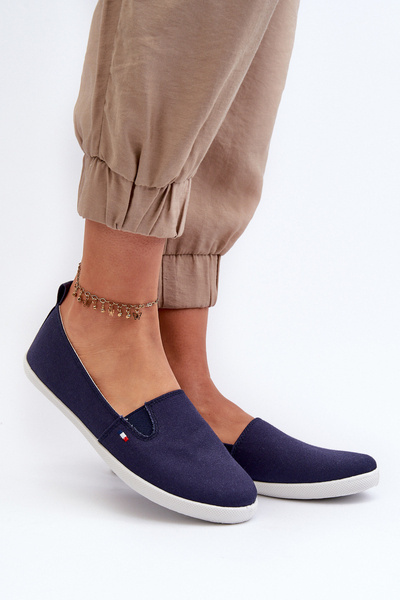 Damskie Tenisówki Trampki Slip-On Granatowe Adrancia 24TX02-7655