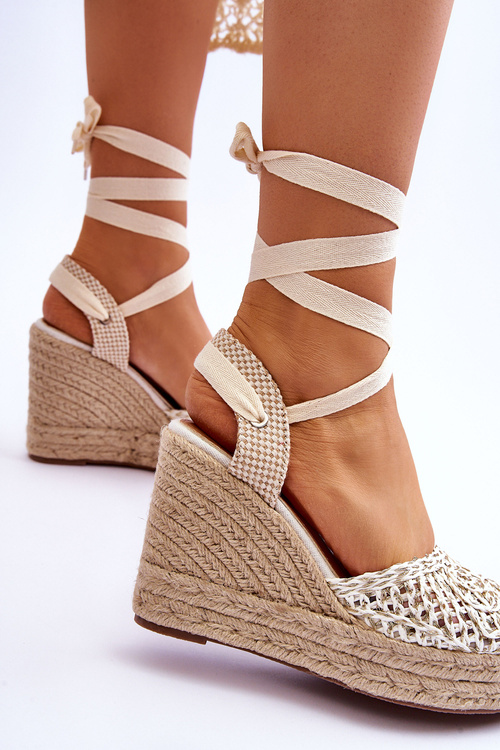 Tied Women's Wedge Sandals White Josephine