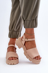 Women's Sandals on Chunky Heel Nude Dottiassa