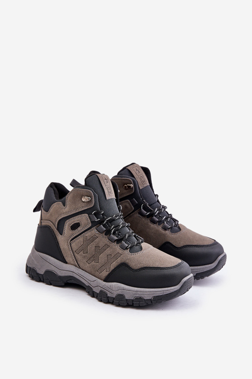 Warm Men's Hiking Shoes Laced Gray Zerista