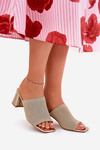 Women's Block Heel Sandals Gold Wenilan
