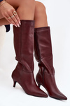 Women's Boots on Low Heel Lined with Eco Leather Bordeaux Marcellia