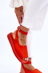 Comfortable Women's Sandals On The Platform Dark orange Rubie