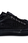 Męskie Buty Sportowe Wiązane Logo Big Star Czarne JJ174057 