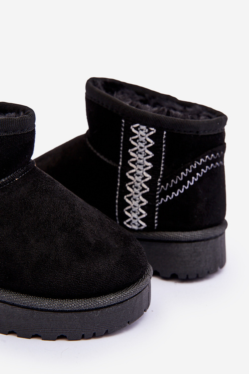 Children's Quilted Snow Boots Black Leonora