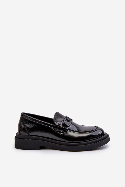Black patent leather women's moccasins Keelana