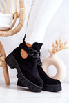 Suede Booties With A Cut Black Kirsten