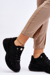 Sneakersy Damskie Platforma Czarne GOE JJ2N4058