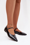 Patent leather Ballerinas with Strap Black Jarelle