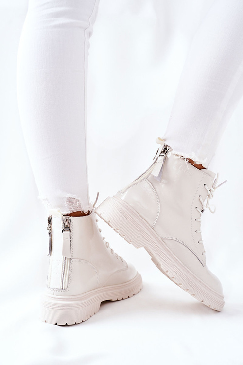 Women's Leather High Boots GOE II2N4013 White