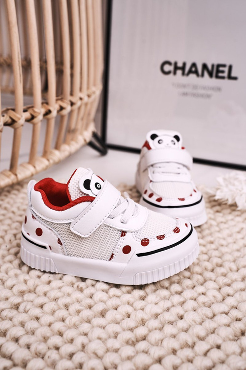 Children's Sport Shoes With Panda White Red Chico