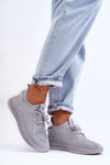 Buty Sportowe Damskie Wsuwane Materiałowe Szare Zauna C2002